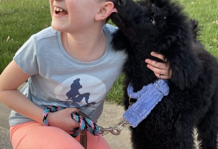 Child with medical support dog